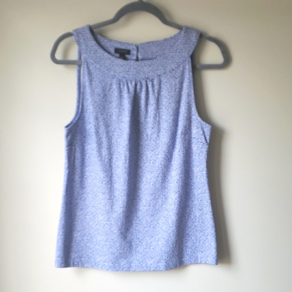 Talbots Blue White Sleeveless Summer Top Size S